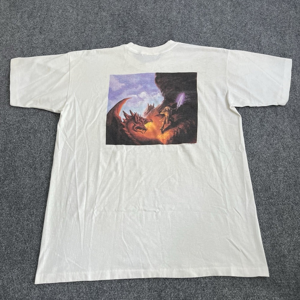 Vintage 90s Dragon Quest TShirt XL USA Made Holoubek Single Stitch Dragon Knight